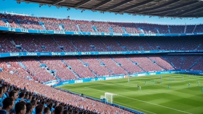 Celta utmanar storfavoriten Barcelona i spännande match Celta utmanar storfavoriten Barcelona i spännande match illustration