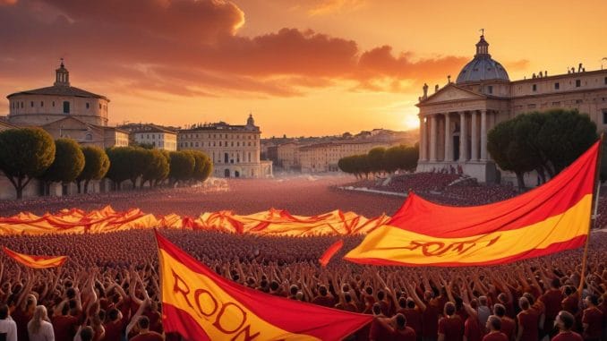 Svenska fans hyllar Roma – gemenskap och passion! Svenska fans hyllar Roma – gemenskap och passion! illustration